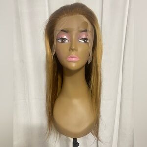 24" Straight Honey Blonde Ombre Wig 13x4 HD Lace Wig #4/27 Human Hair Preplucked